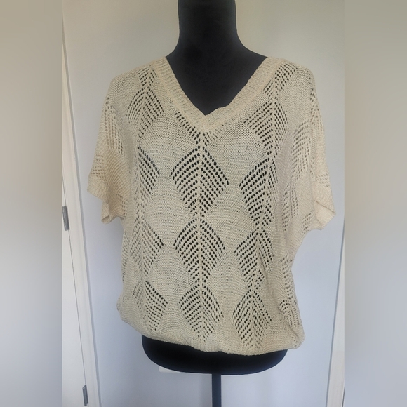 POl Cream Knit V-Neck Sweater. Sz S. NWOT - Picture 2 of 6